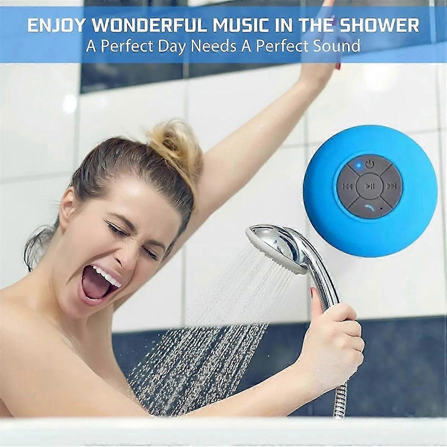 Bathroom Wireless Bluetooth Speaker Suction Cup White