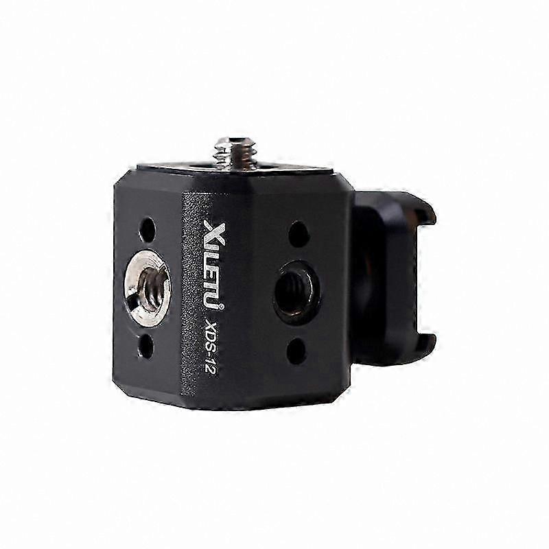 Camera Accessory Mount Adapter with 3/8" and 1/4" Threads, Compatible with Tripod and Cold Shoe Devices