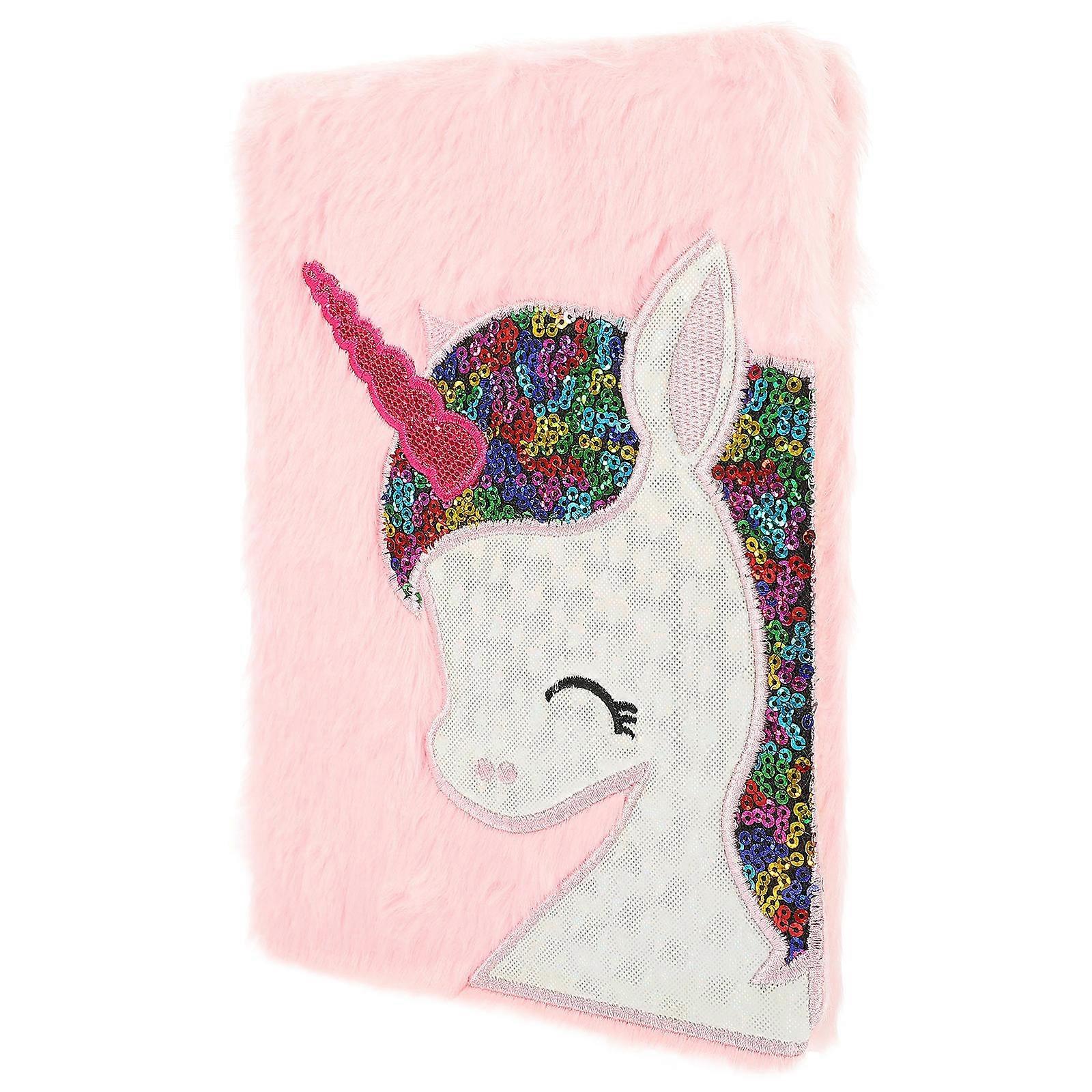 Notebook for Kids Plush Cover Writing Notebook for Daily Use 5Pcs Pink