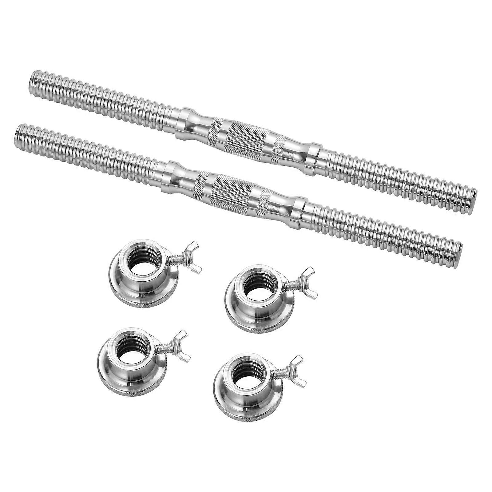 Silver Dumbbell Bars Cast Iron Clispeed for Weightlifting 2Pcs Handles