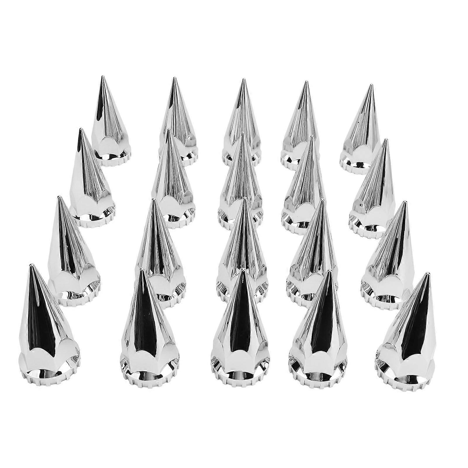 33mm Chrome Threaded Spiked Lug Nut Cover Plastic Flanged Anti Rust Screw On Lug Nut Cap for Trucks Trailers
