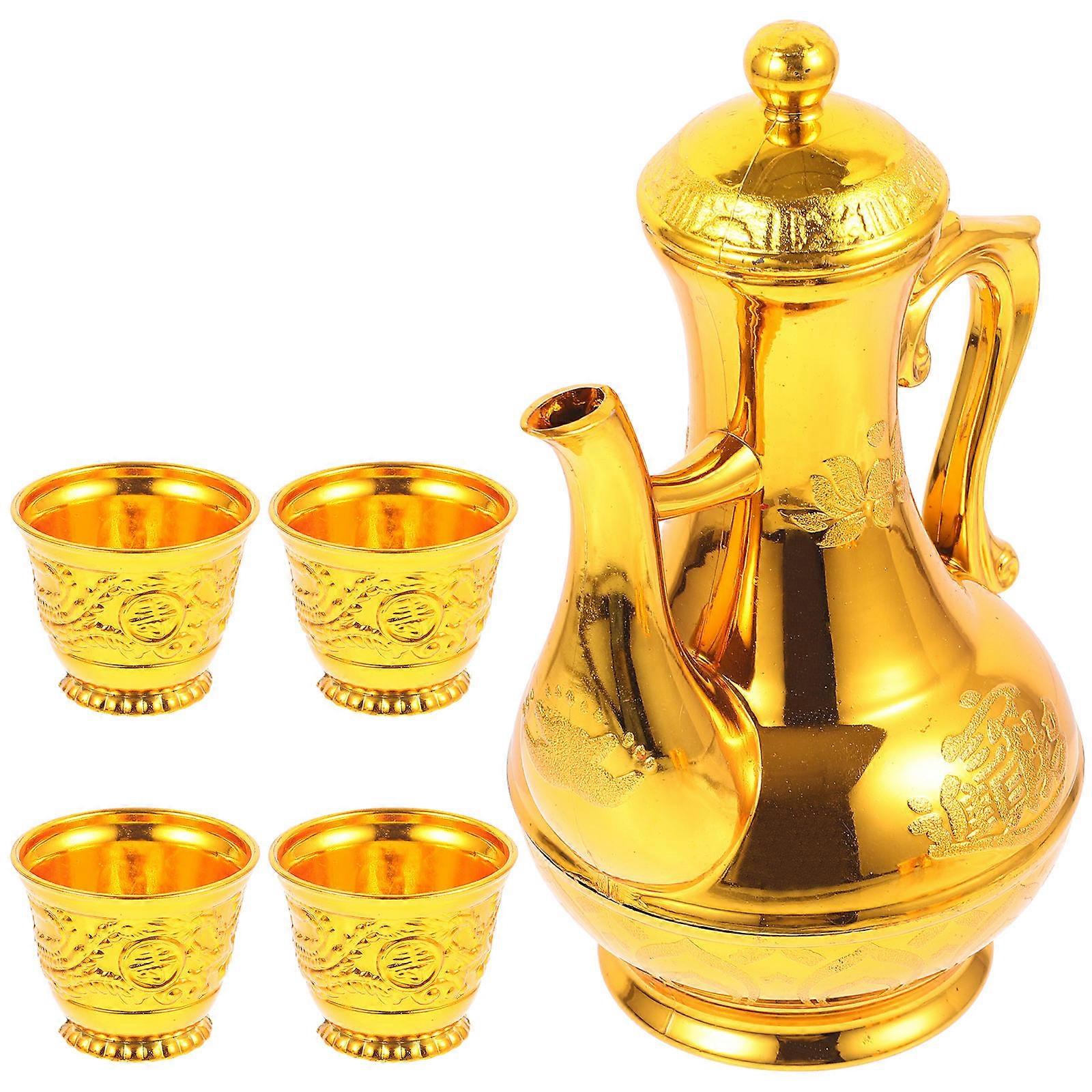 Offering Cup Set for Buddhist Worship with Kettle 1Set