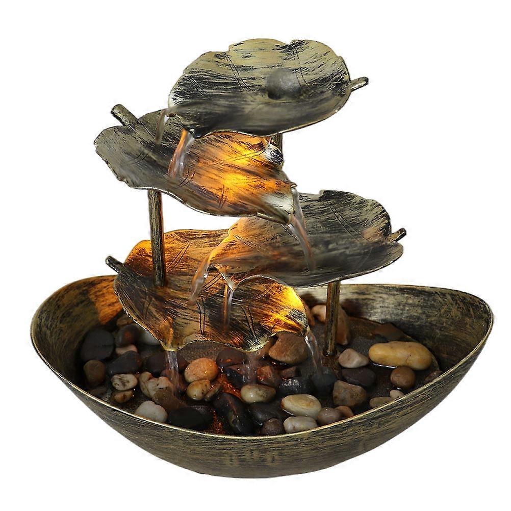 Lotus Leaf Ingot Water Fountain Ornament for Tabletop Decor