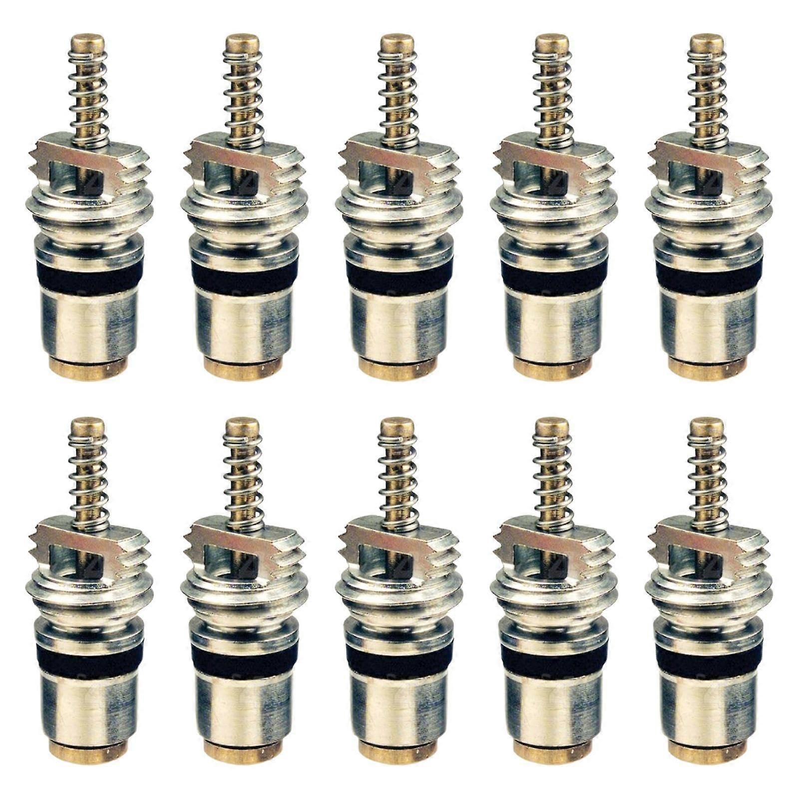 Air Conditioning Valve Core 10 Pack Metal Construction Schrader Style HVAC Part Professional Grade