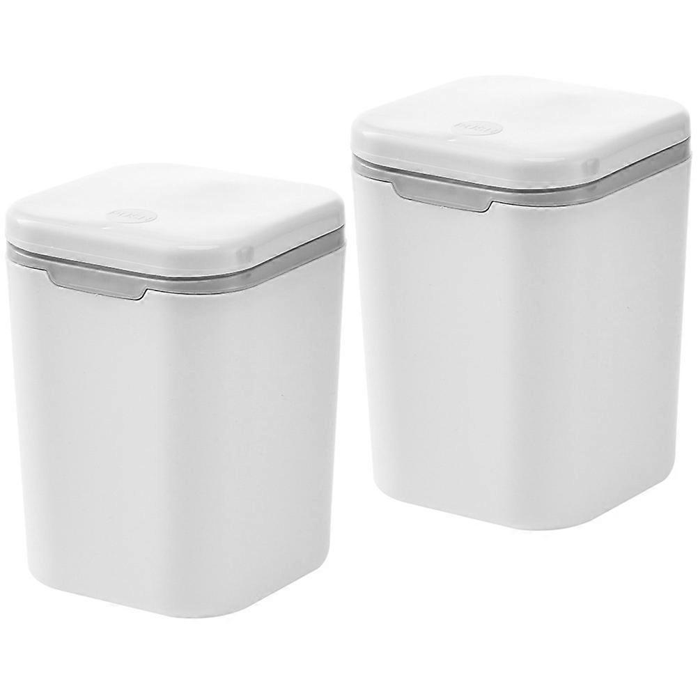 Decorative Rubbish Bin Small Trash Can for Storage Use 8Pcs White