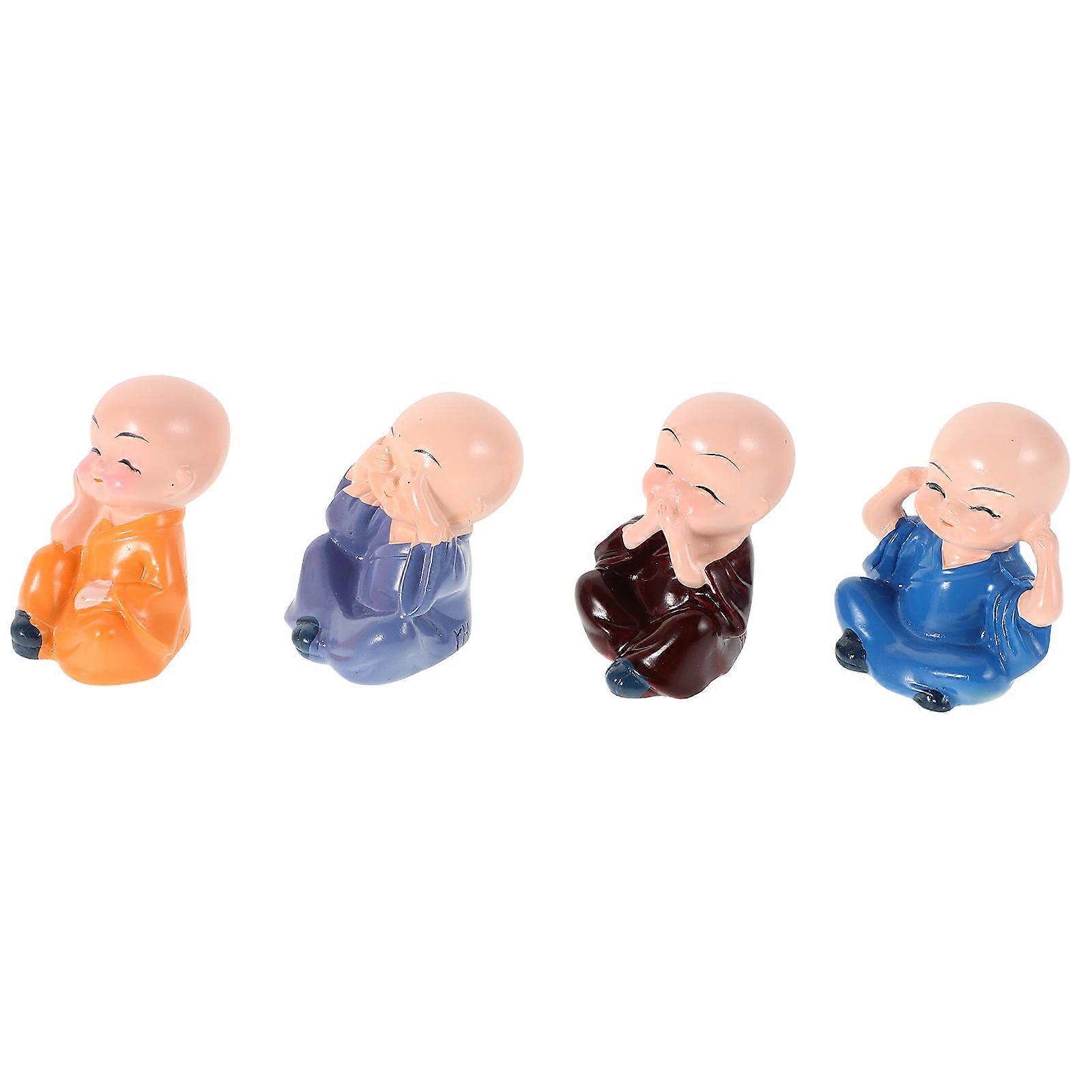 Car Dashboard Resin Monk Doll Ornament for Decoration 20Pcs Set