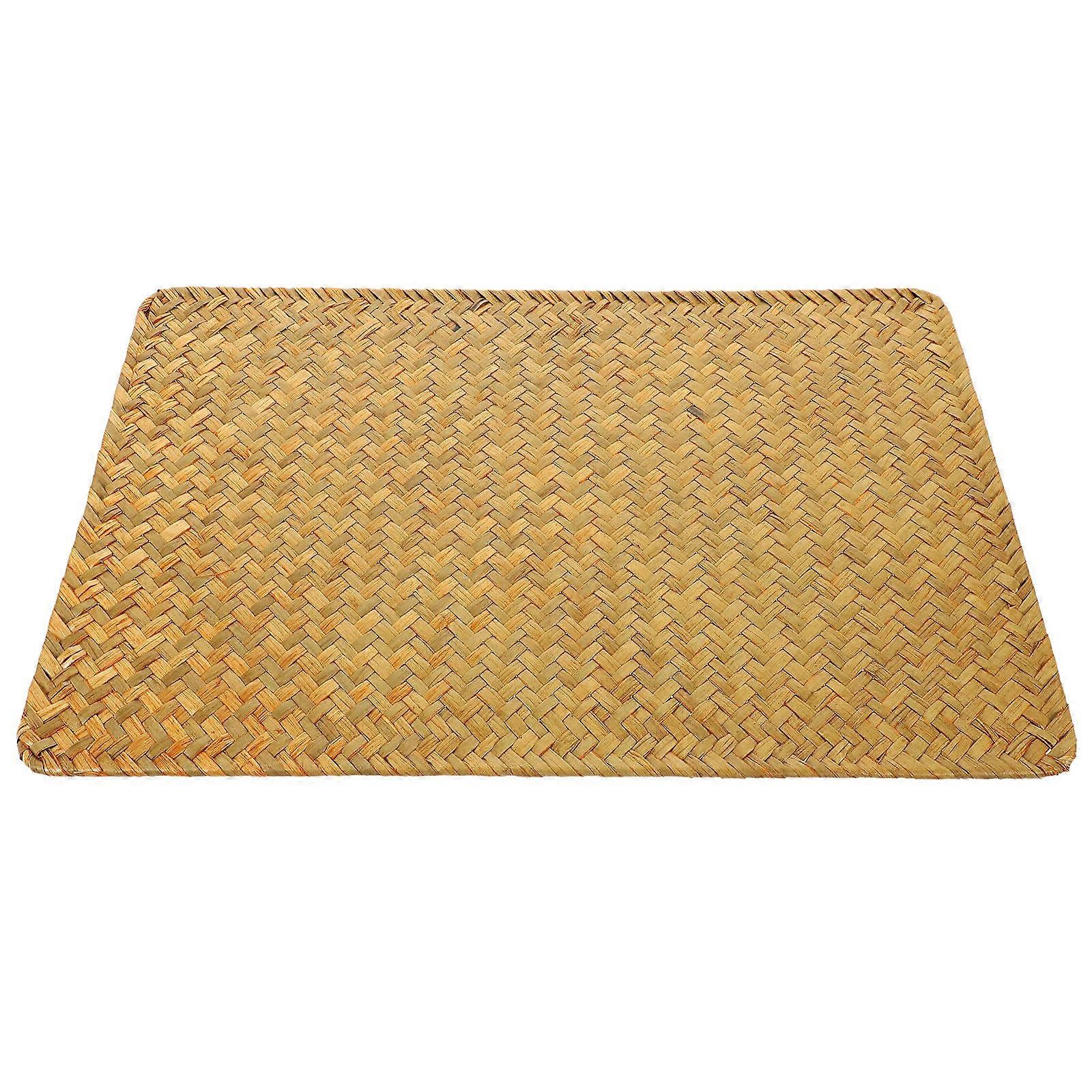 Decorative Bamboo Placemat For Dining Table Home Party Light Brown Rectangular 3Pcs