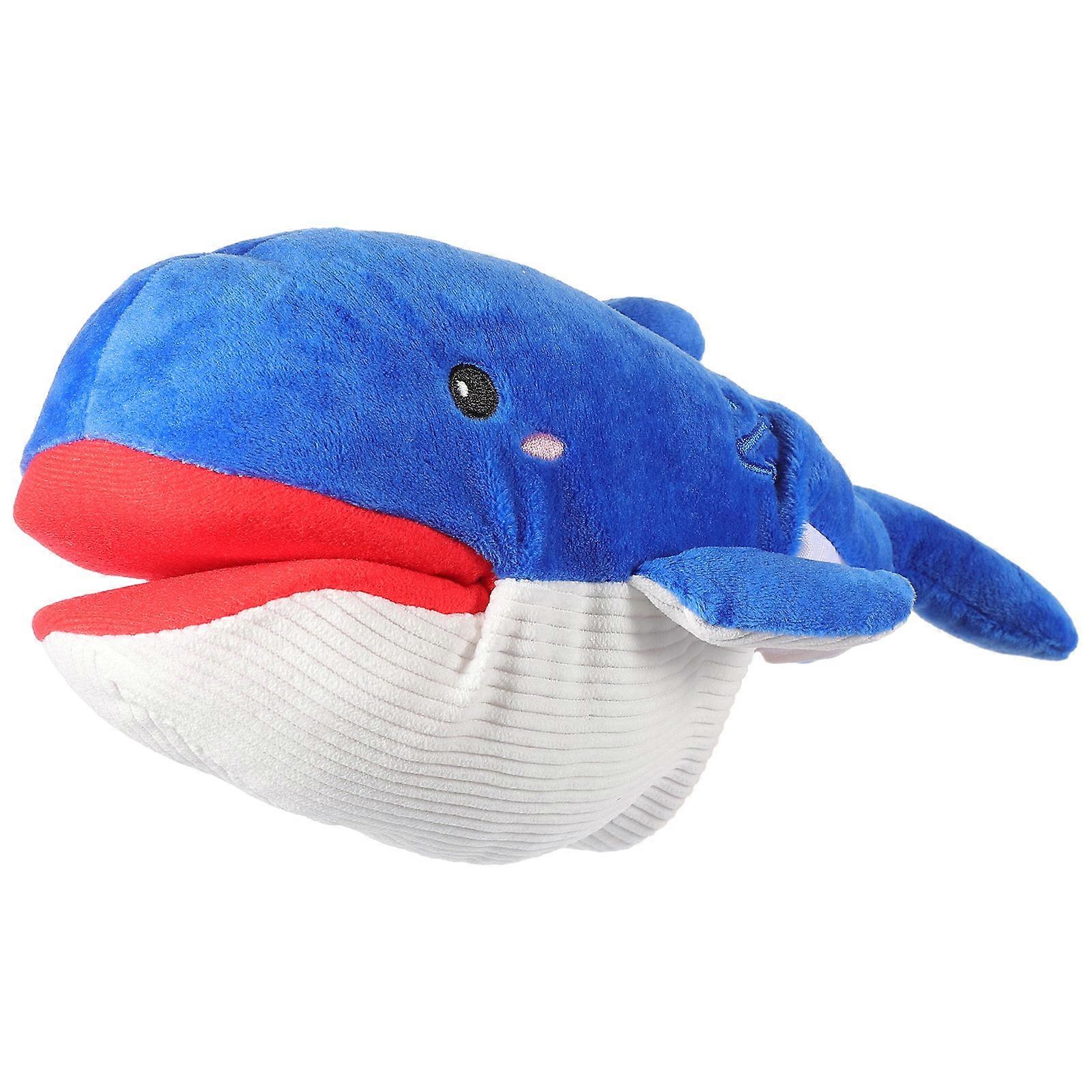 Blue Whale Hand Puppet Toy for Playing Educational Cartoon Animal Toy