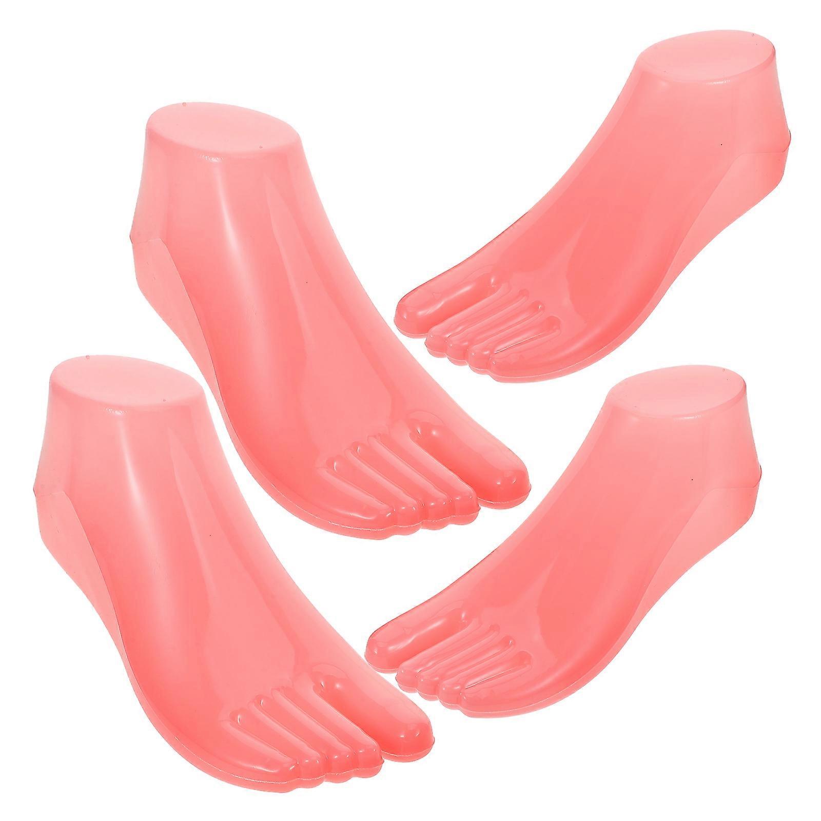 8 Pairs Shoe Display Holder Designed For Retail Store Showcase Featuring Durable PP Material And Foot-Shaped Design For Socks Display