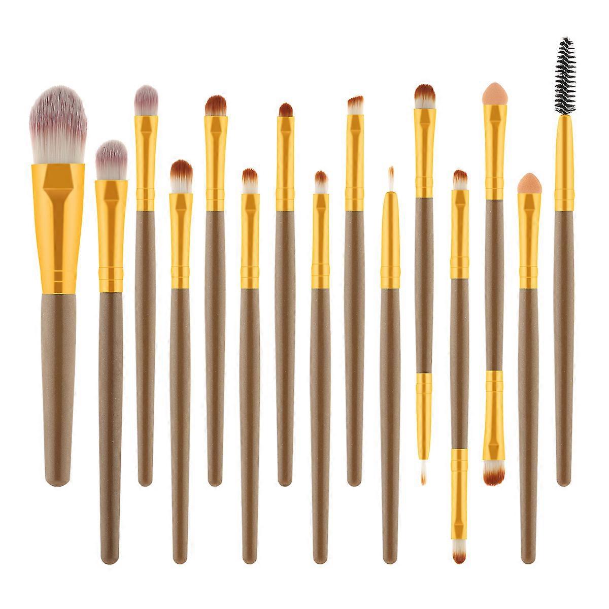 30 Pcs Blush Brush Makeup Kit With Nylon Bristles For Makeup Learners Professional Use Light Brown Wooden Handle Essential Tools