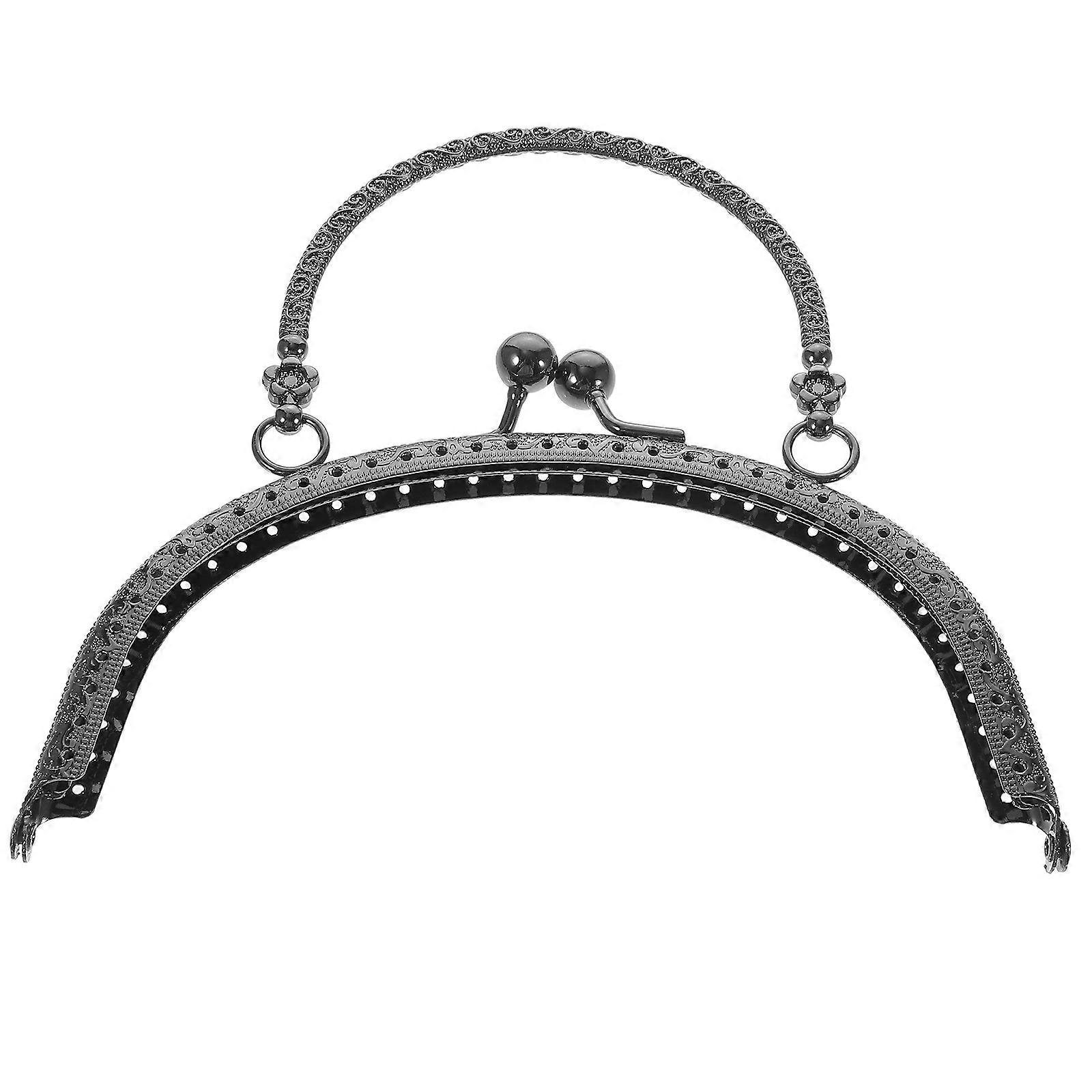 Bag Clasp Handle Coin Purse Clasps Handbag Diy Crafts Black Iron Lightweight And Portable 1Pc