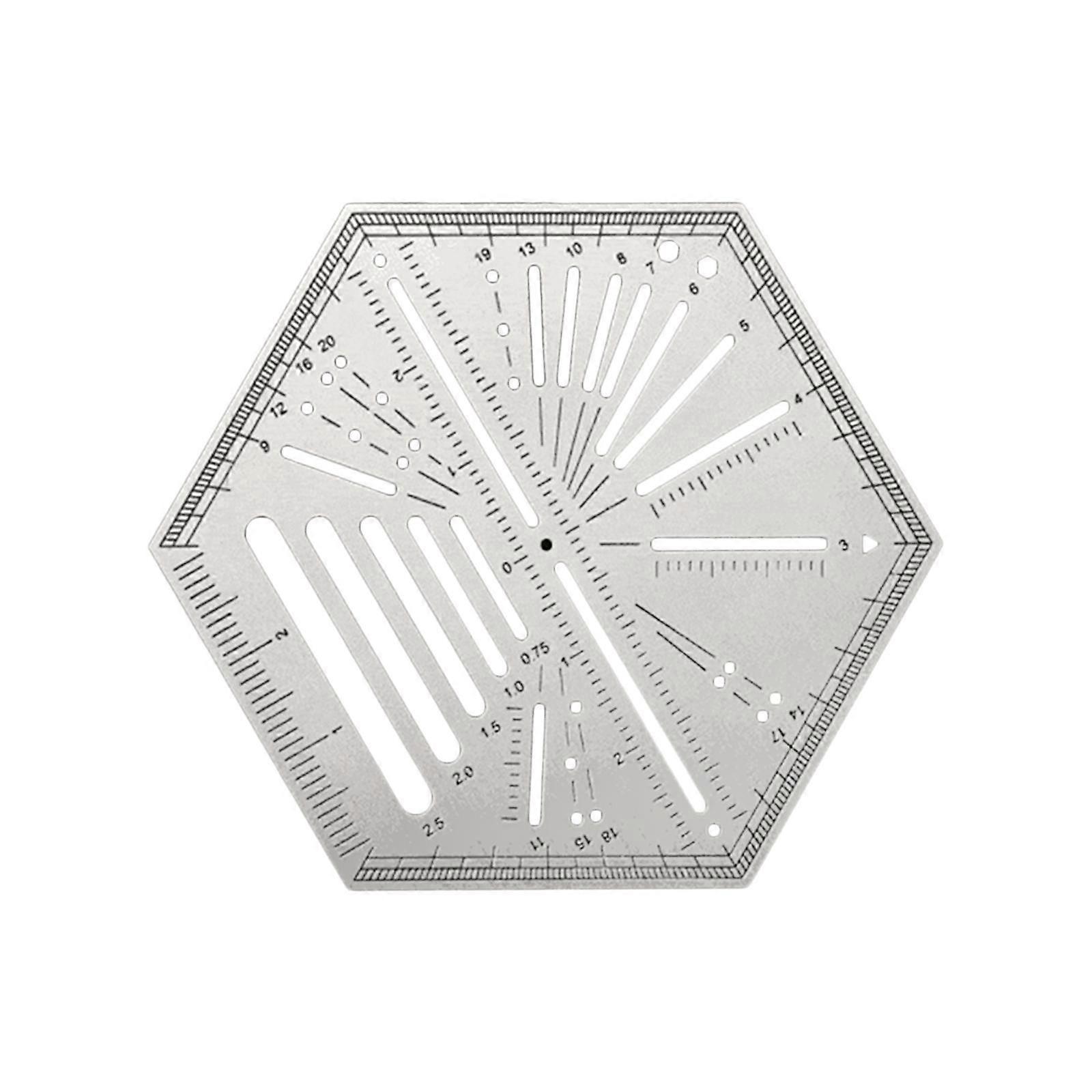 Hexagonal Ruler for Patchwork Useful Stainless Steel Home Hexagon Quilting Ruler