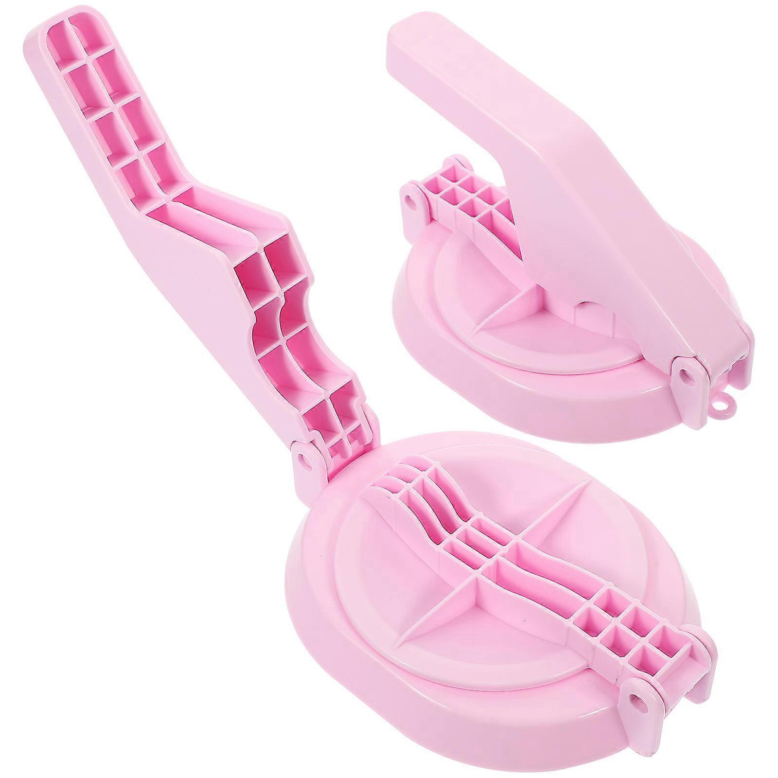 Manual Dough Presser Professional Dumpling Pressing Tool for Home Use Made of Pink Pp Material for Making Dumpling Wrappers 1Pack