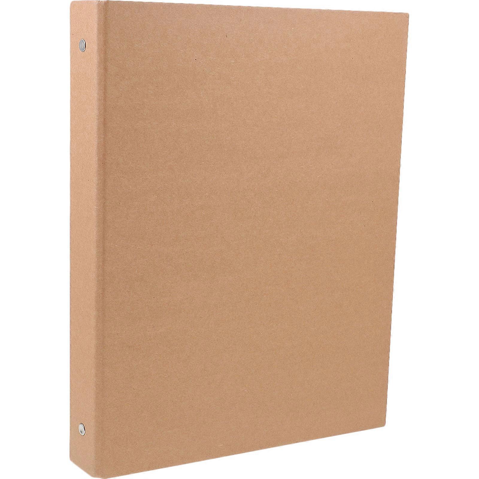 Kraft Paper 4 Ring Binder Notebook Cover 2Pcs Light Brown Reusable Shell For Handbook Office Workers Secure Storage