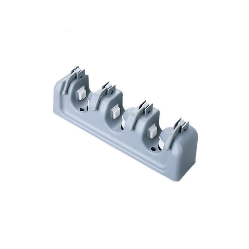 Broom Holder Mop Storage Rack for Hanging Mop 2Pcs Grey PP Plastic Organizer