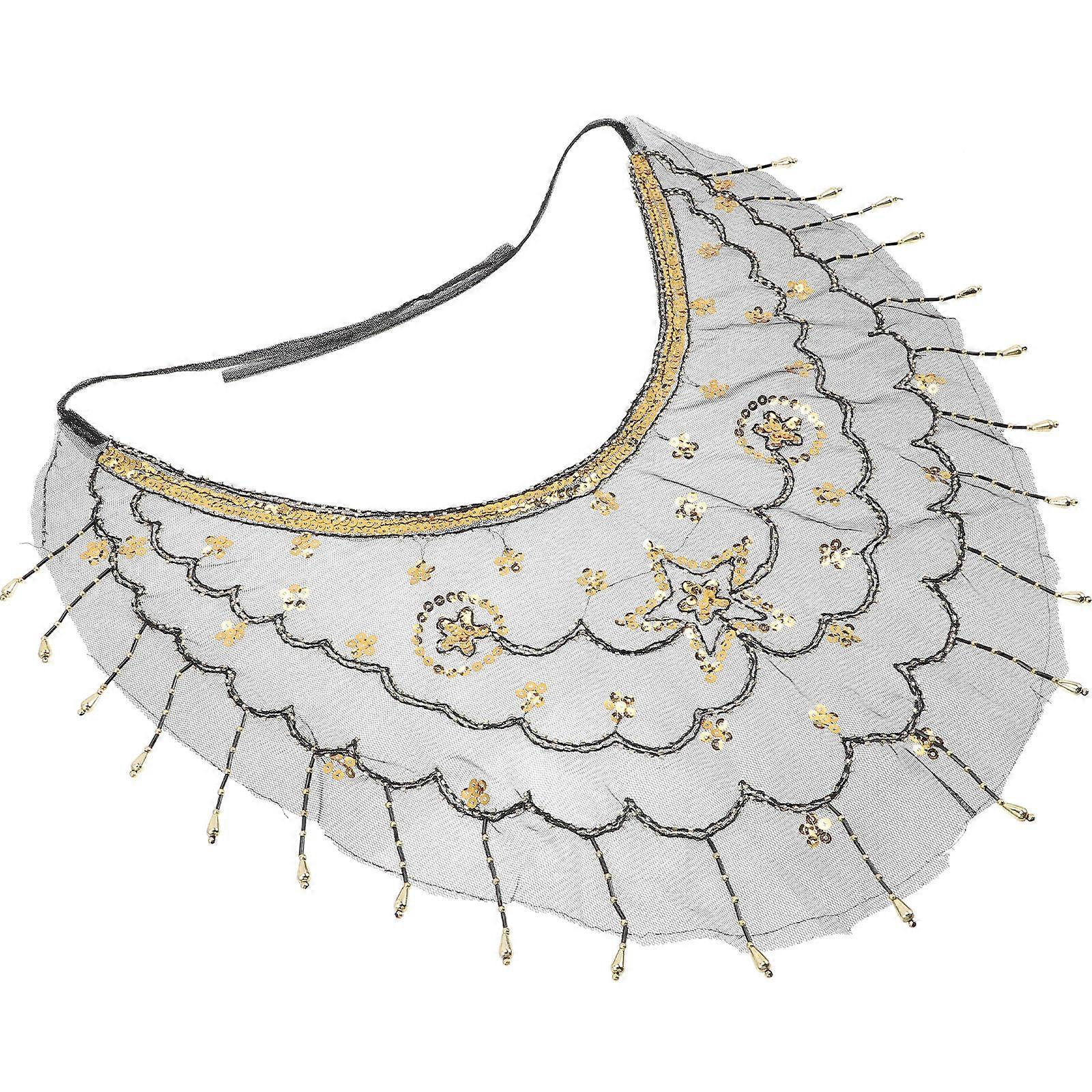 Black Women Veil Dance Performance Party Decor 2Pcs