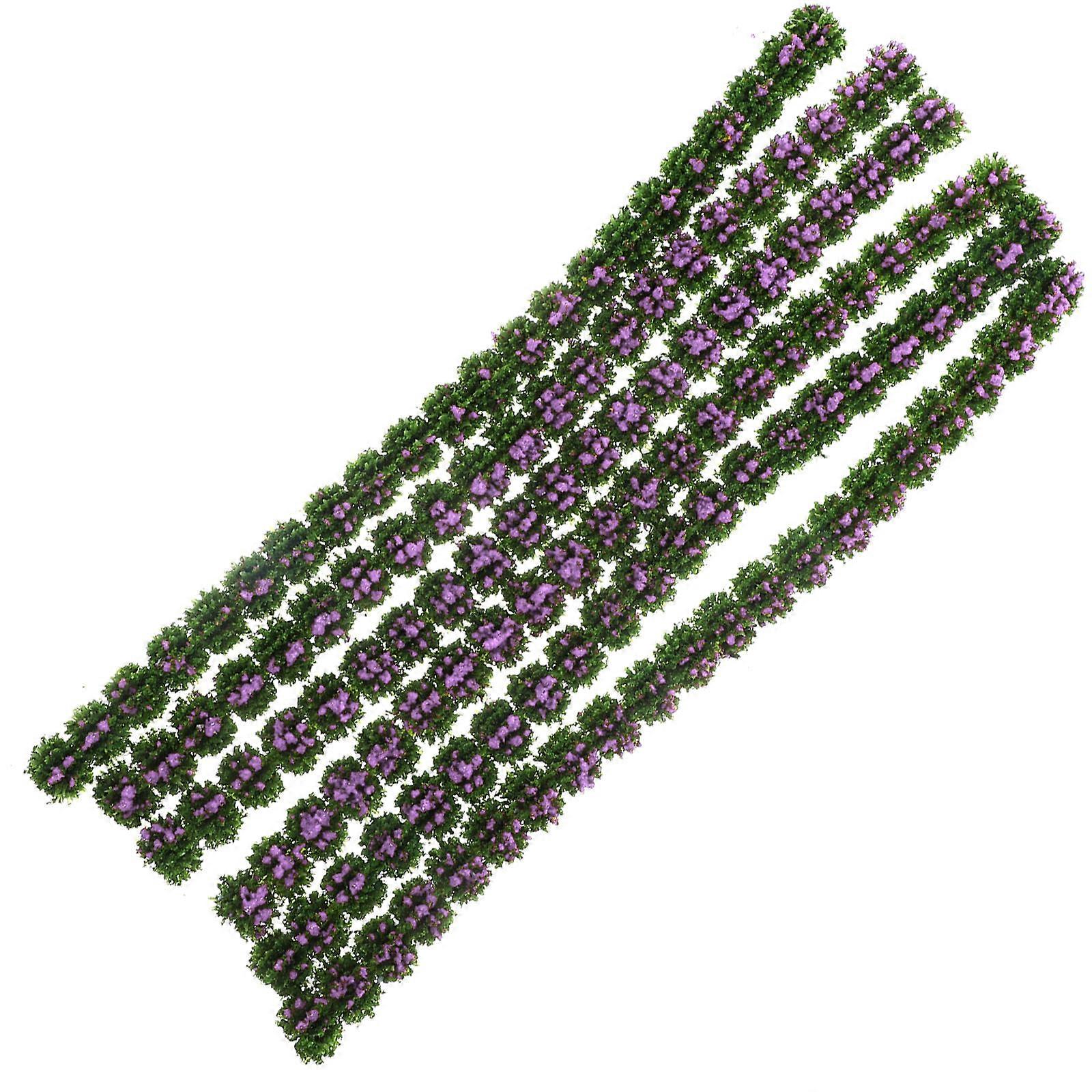 Simulation Purple Shrub Strip Model for Landscaping Decoration 18Pcs