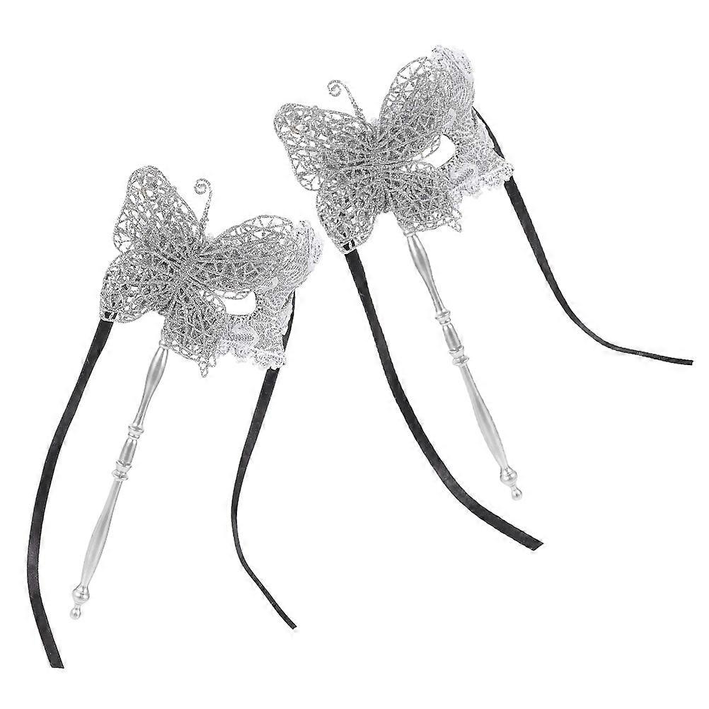 Mens Masquerade Mask Handheld Dragon Pattern for Cosplay 6Pcs