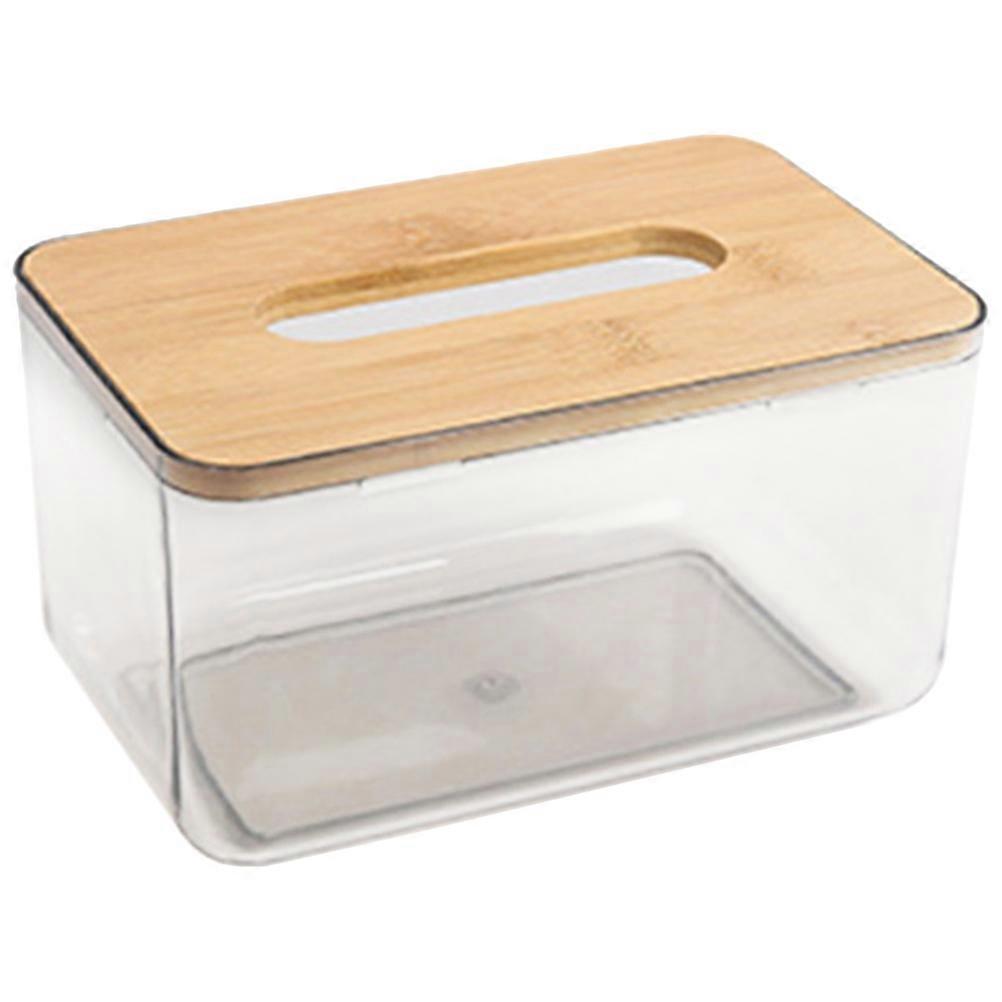 Rectangular Napkin Box Holder Wooden Accessory for Dining Table Simple Design Brown Tissue Storage 2Pcs