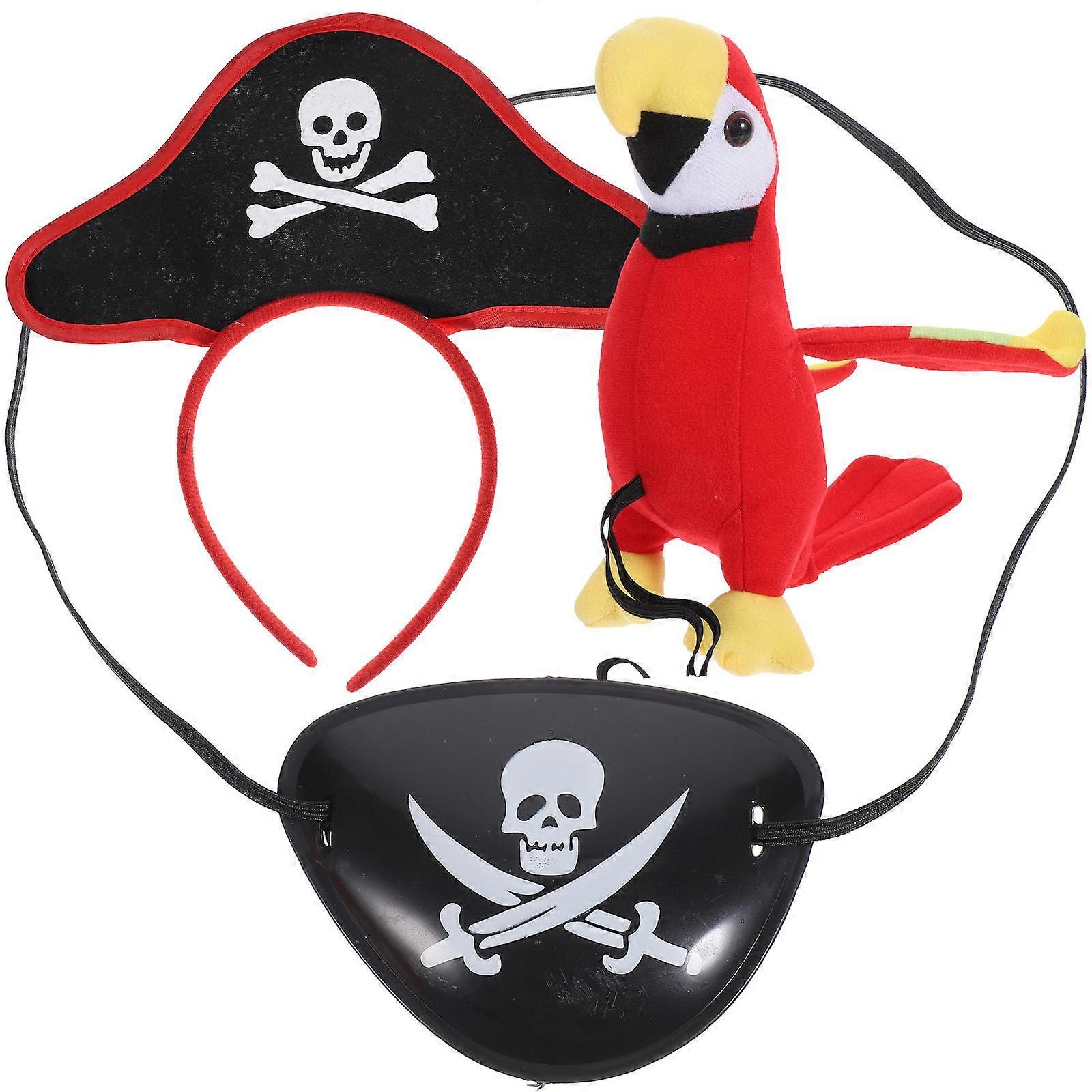 Pirate Parrot Accessory Set for Fancy Dress 1Set with Plush and Headband