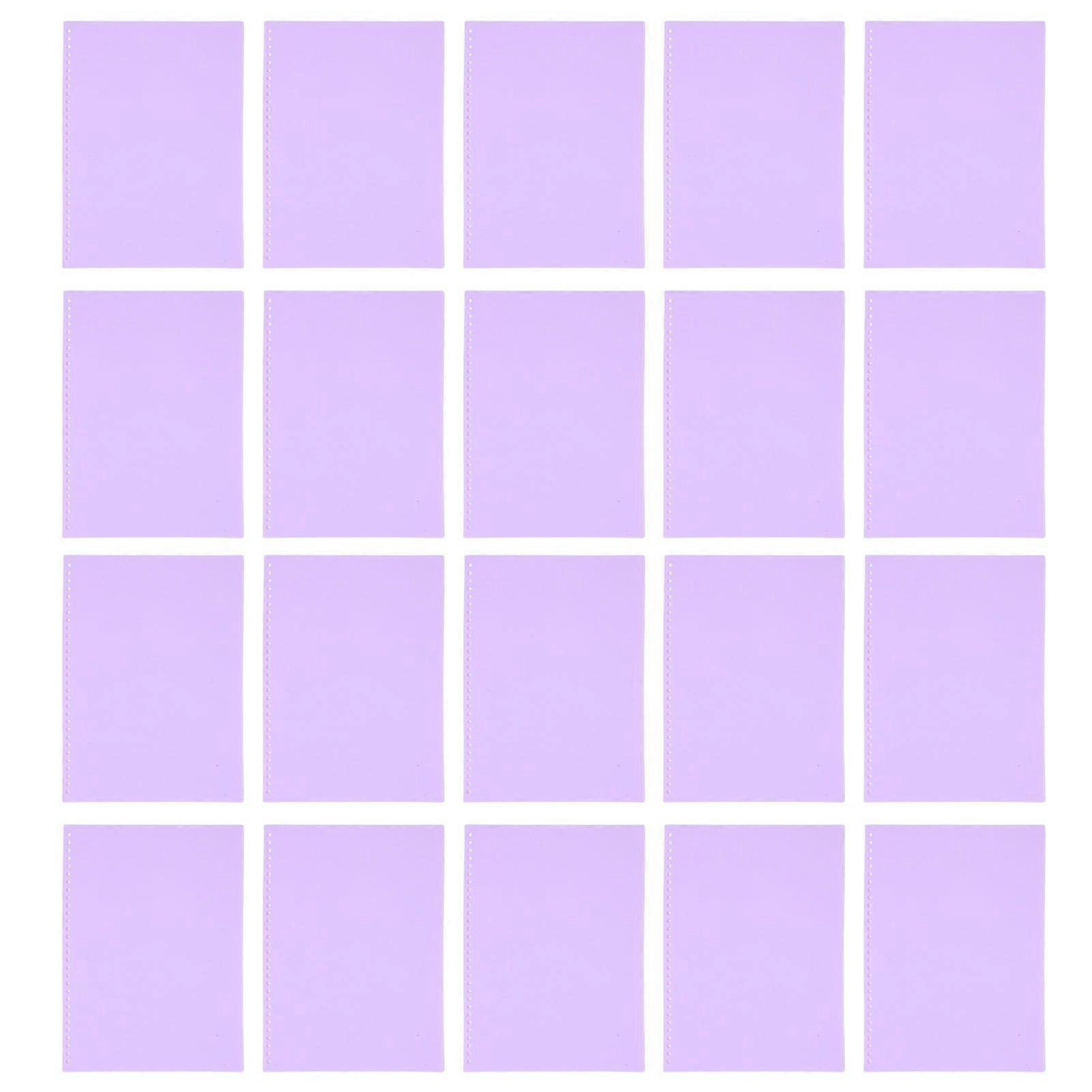 20Pcs Sheet Protector Paper Binding Cover Matte A4 30 Holes PP Plastic for Presentation Taro Purple