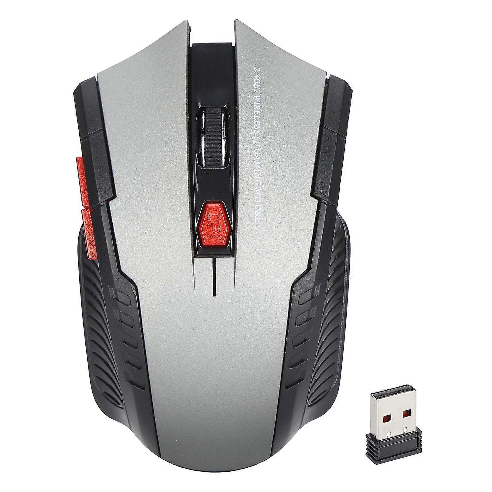 Game Mouse Smart Slim Mini Portable 2.4G Cordless Mouse with USB Receiver for Office Laptop Computer TabletGray