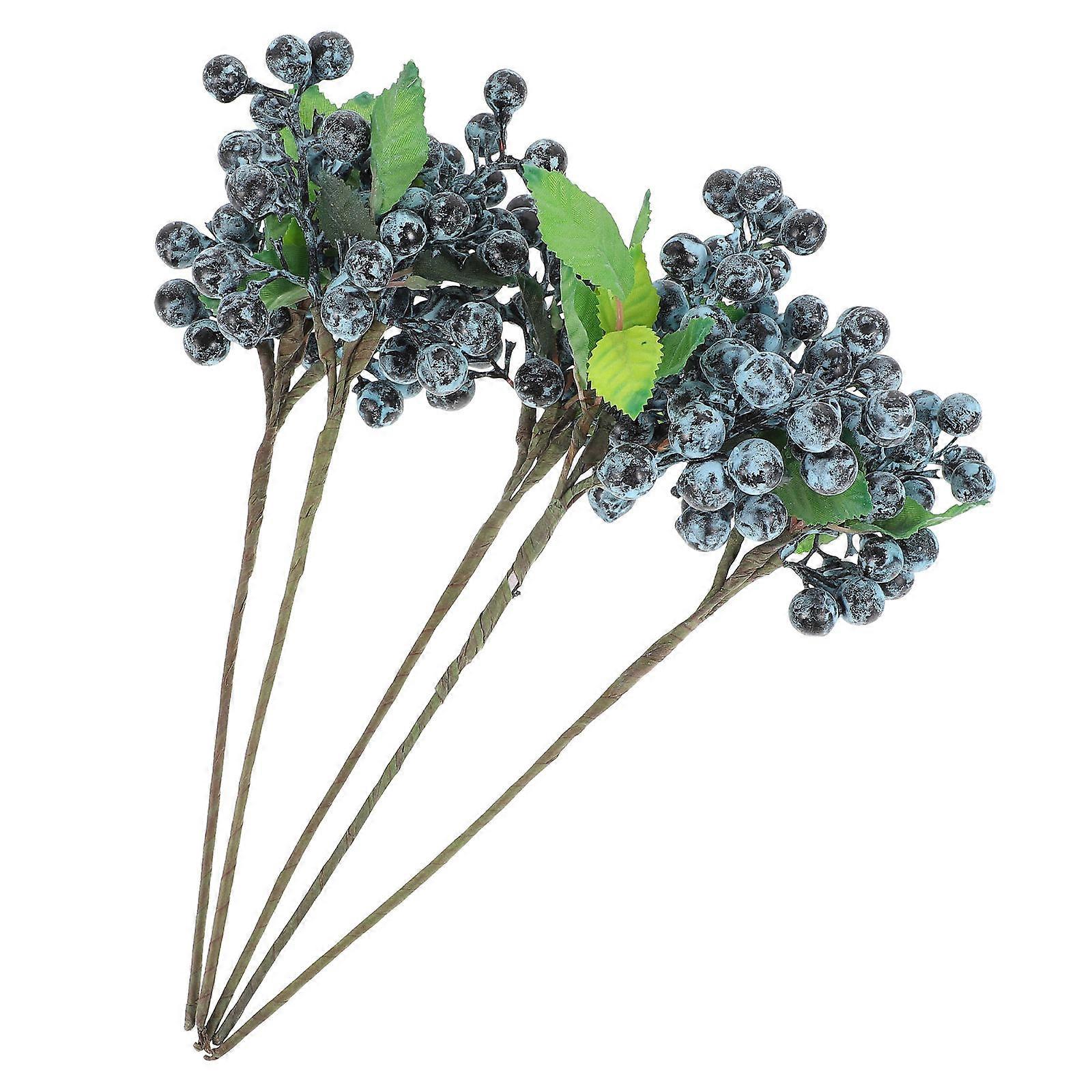 Artificial Berry Stems Blueberry Decor for Decoration 10Pcs Bunch
