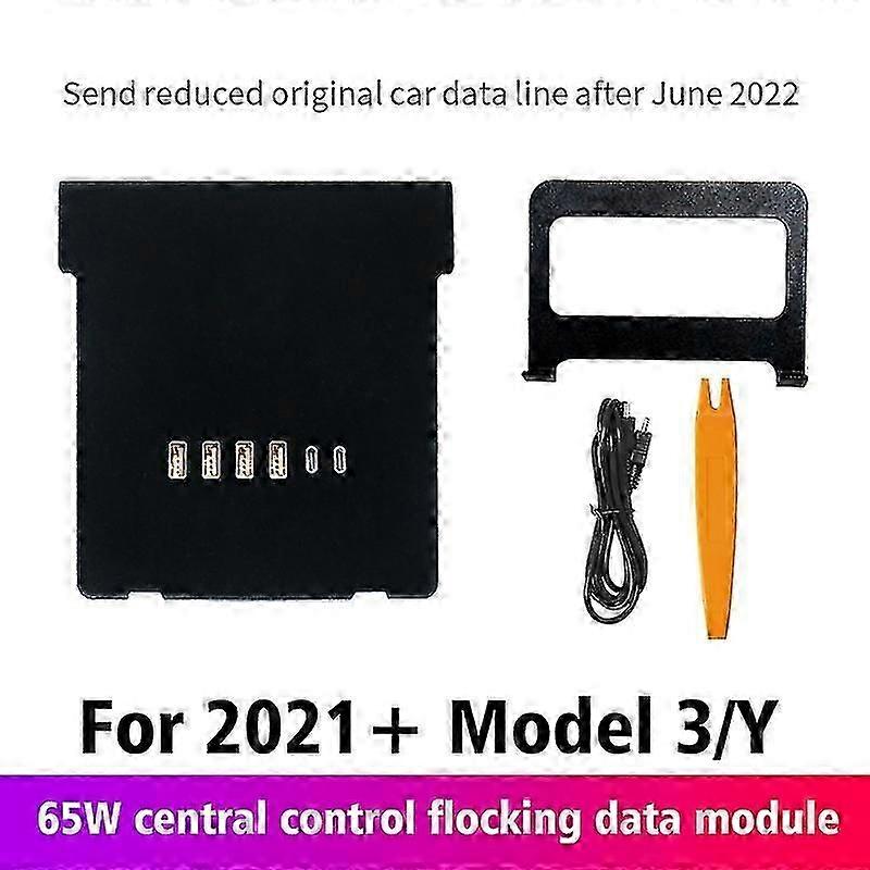 65w Wireless Data Transmission Module Car Docking Station Interior Decoration Accessories For Tesla 2021-2022 Model 3 Model Y