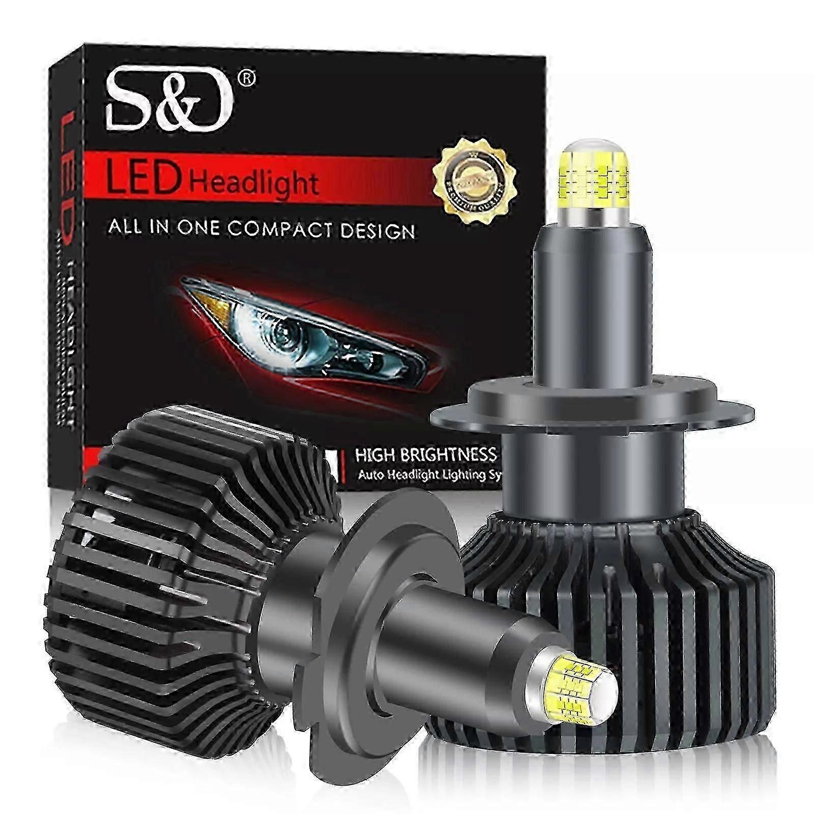 40000lm H7 Led Canbus -ajovalopolttimo, 360 3d 8 sivua, 6500k, 12v, erilaisiin automalleihin - Kirkas auton ajovalopolttimo-dzjm2