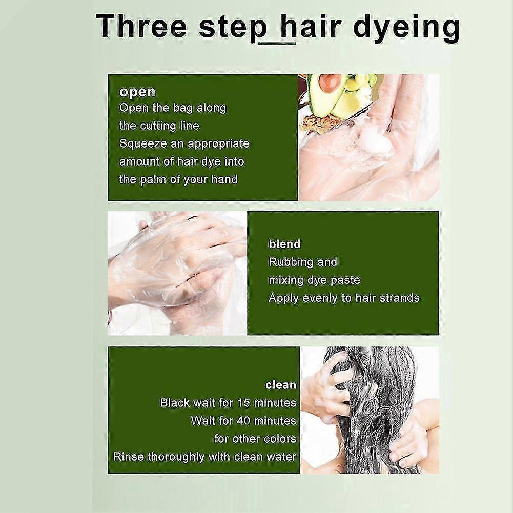 Avocado Hair Dye Bubble Hair Dye Shampoo Natural Plant 10pcs*30ml Hair ...