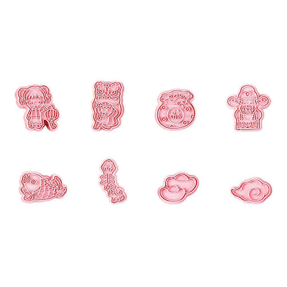 Lovely New Year Baking Molds 8Pcs for DIY Cookie Mold Using Plastic