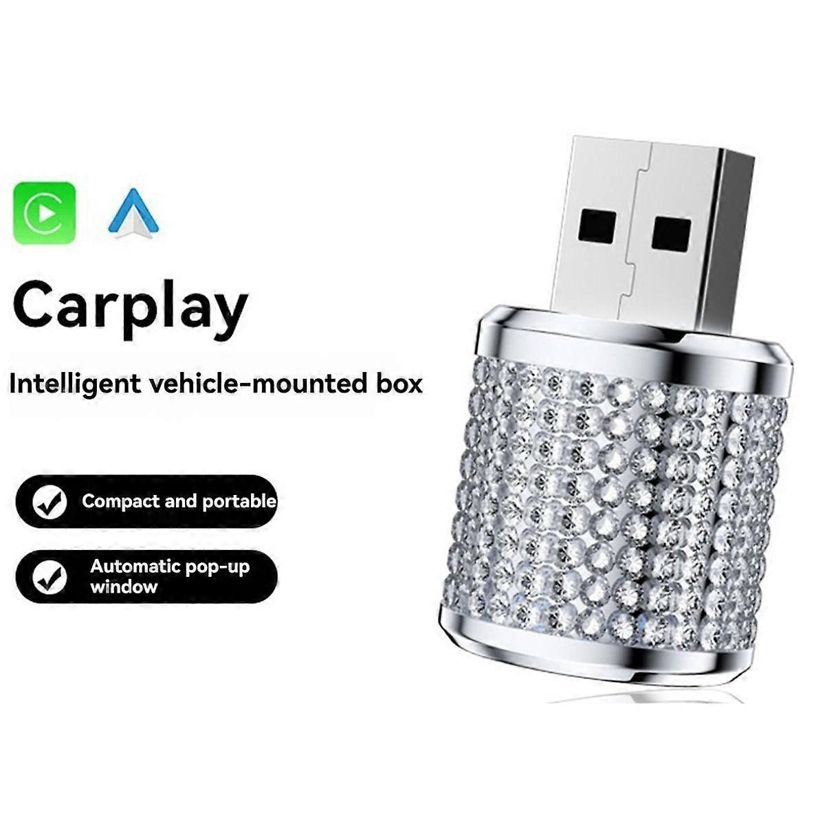2-in-1 Wireless Carplay Smart AI Box Adapter Android Auto/Carplay USB Dongle Wired Carplay to Wireless Silver