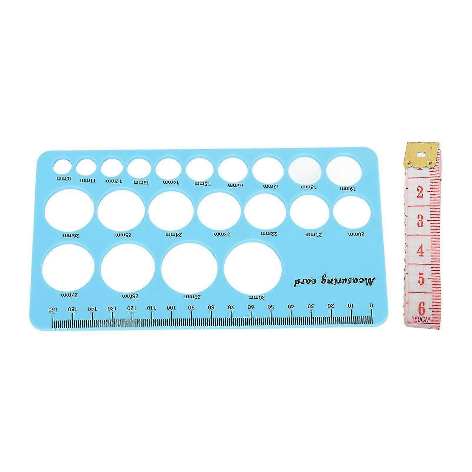 Mothers Nipple Measurement Ruler Flexible Silicone Breast Flange Measuring Tool with 1.5m Soft Tape Blue