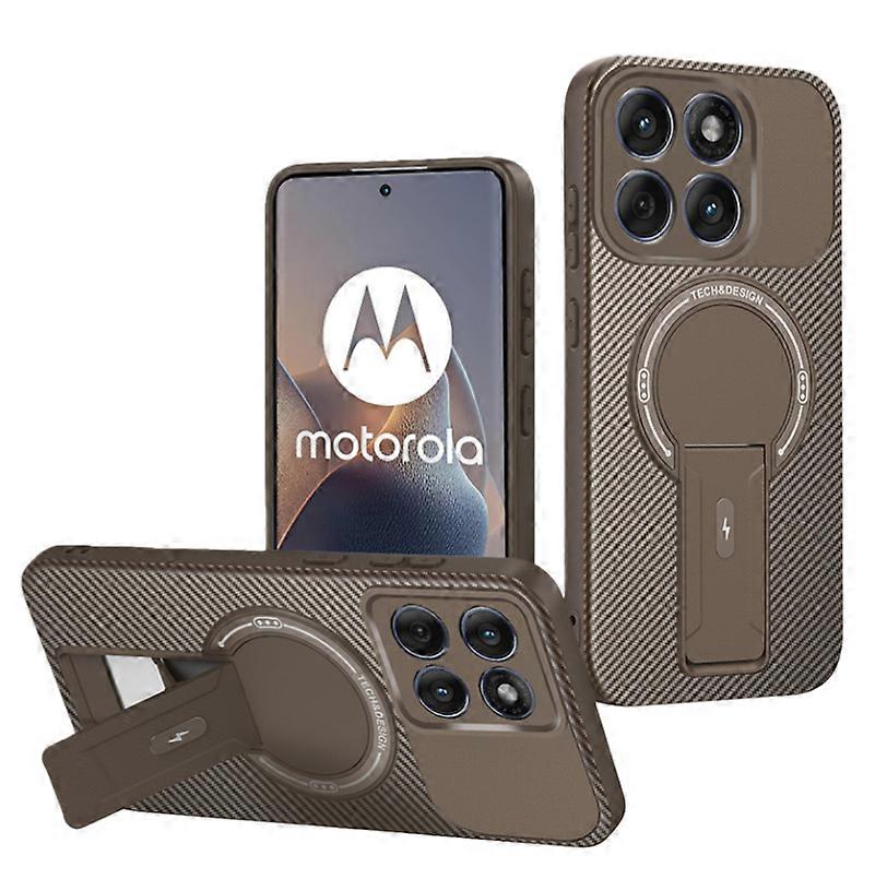 Magnetic Mount Phone Case for Moto Edge60 - Protective Mount Cover Brown