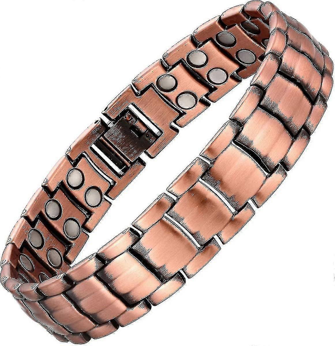 関節炎の痛みの緩和のためのメンズ銅ブレスレット磁気療法99.9%銅と強力な磁石