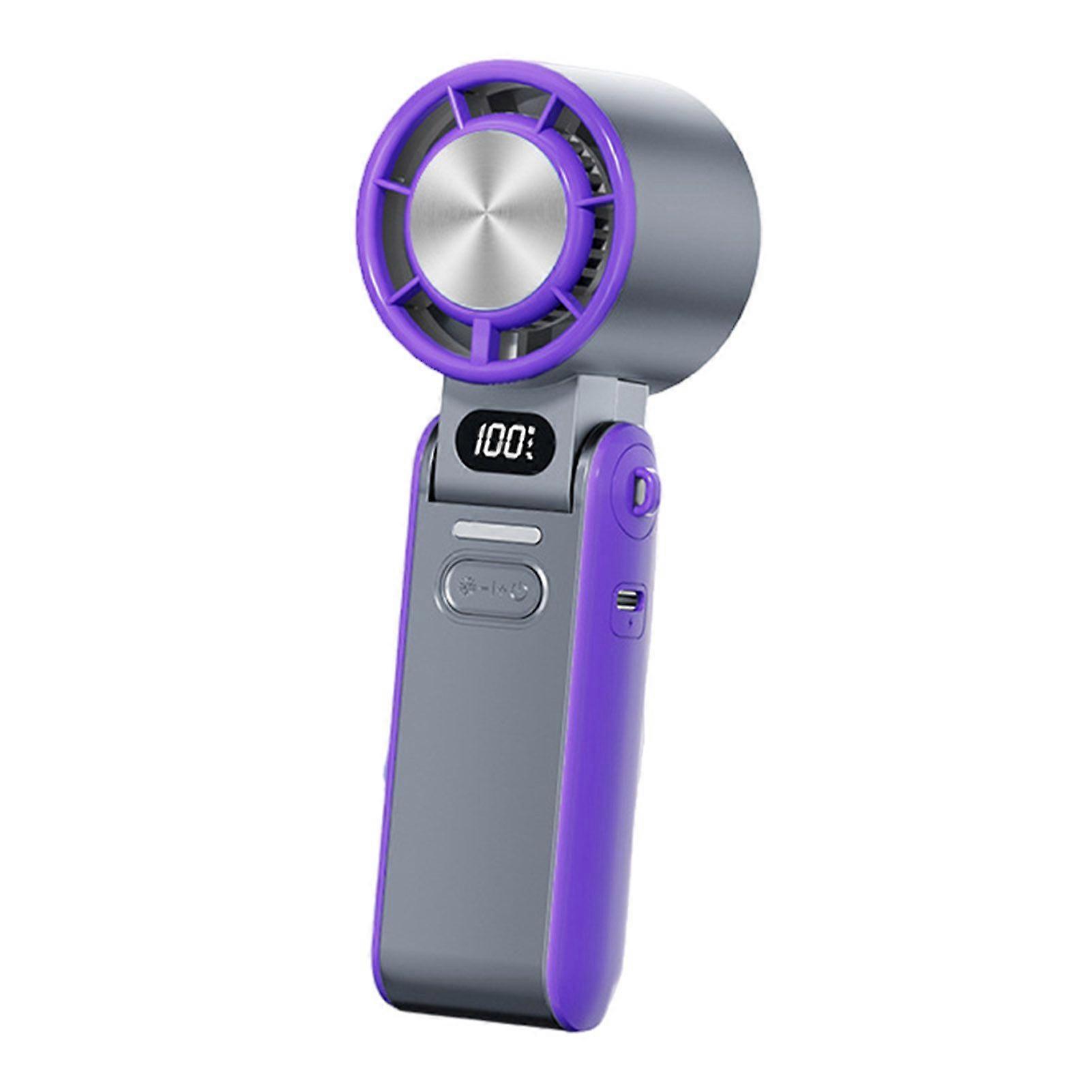 Jikaixiang Handheld Folding Fan 100-Speed Adjustable LED Display USB Rechargeable Cooler Fan Summer Portable Travel Outdoor Mini Personal Fan