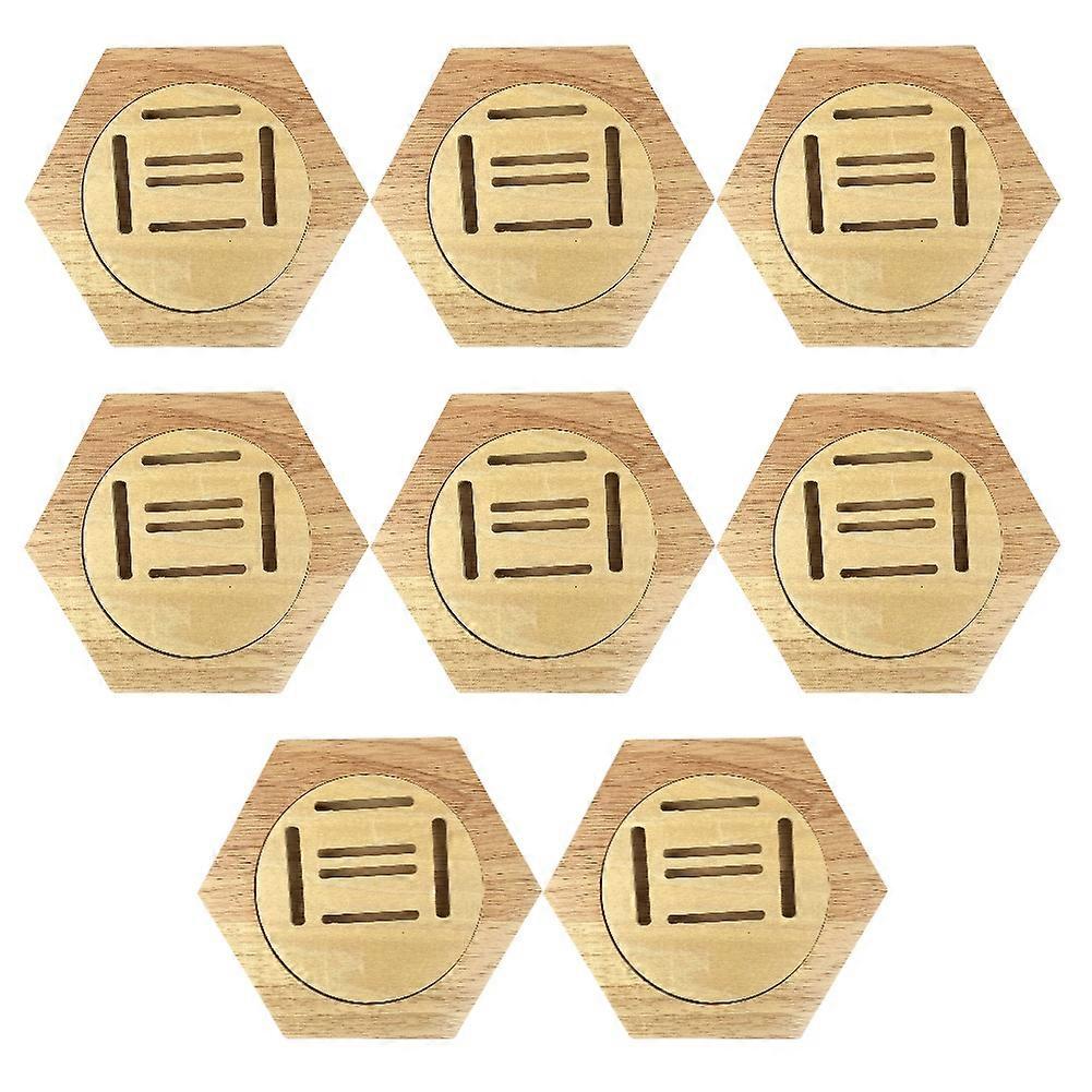 Simple Wooden Hexagonal Wall Medal Rack 8PCS