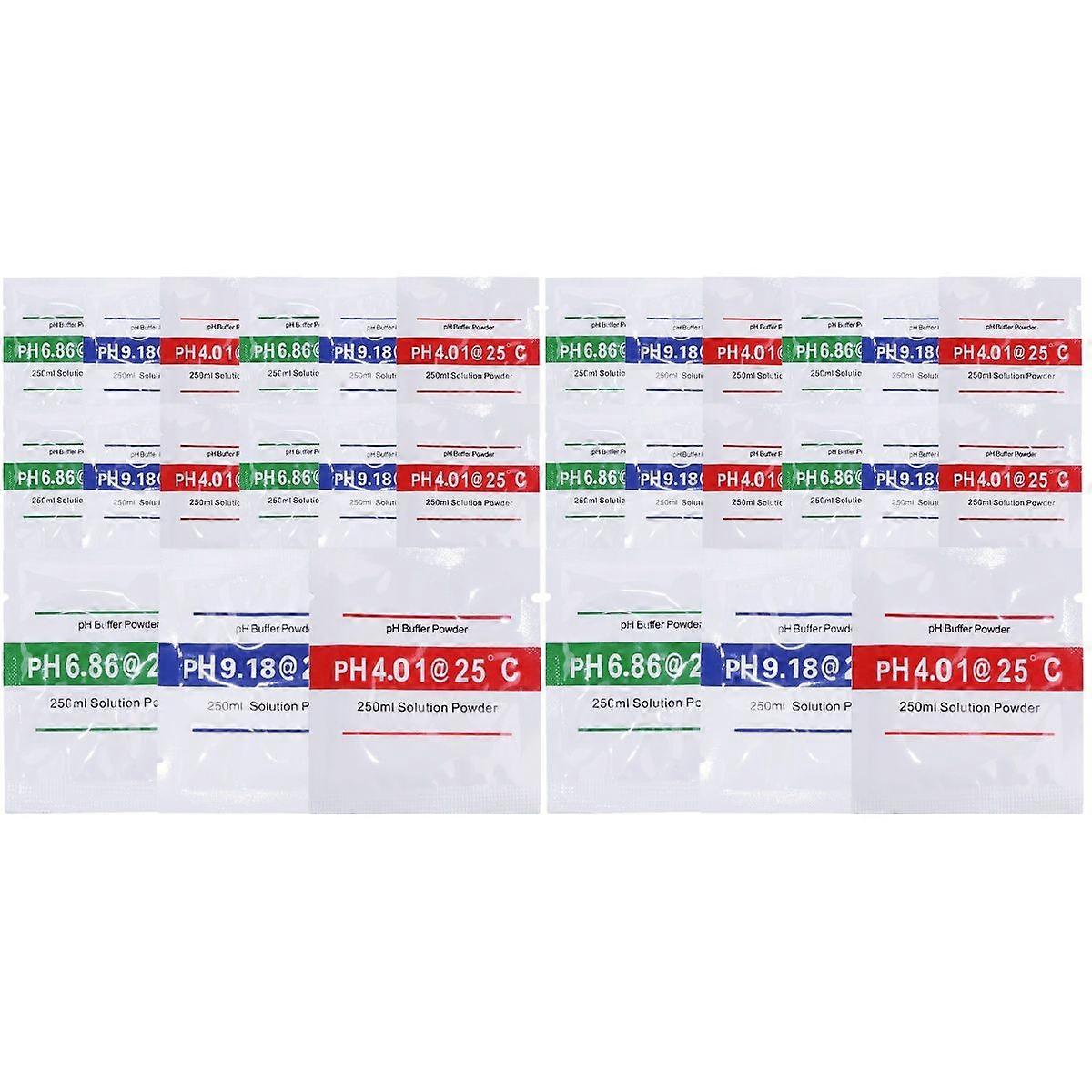 30 pcs  PH Calibration Solution Powders PH Calibration Powder Solution Testing ph4.01+6.86+9.18