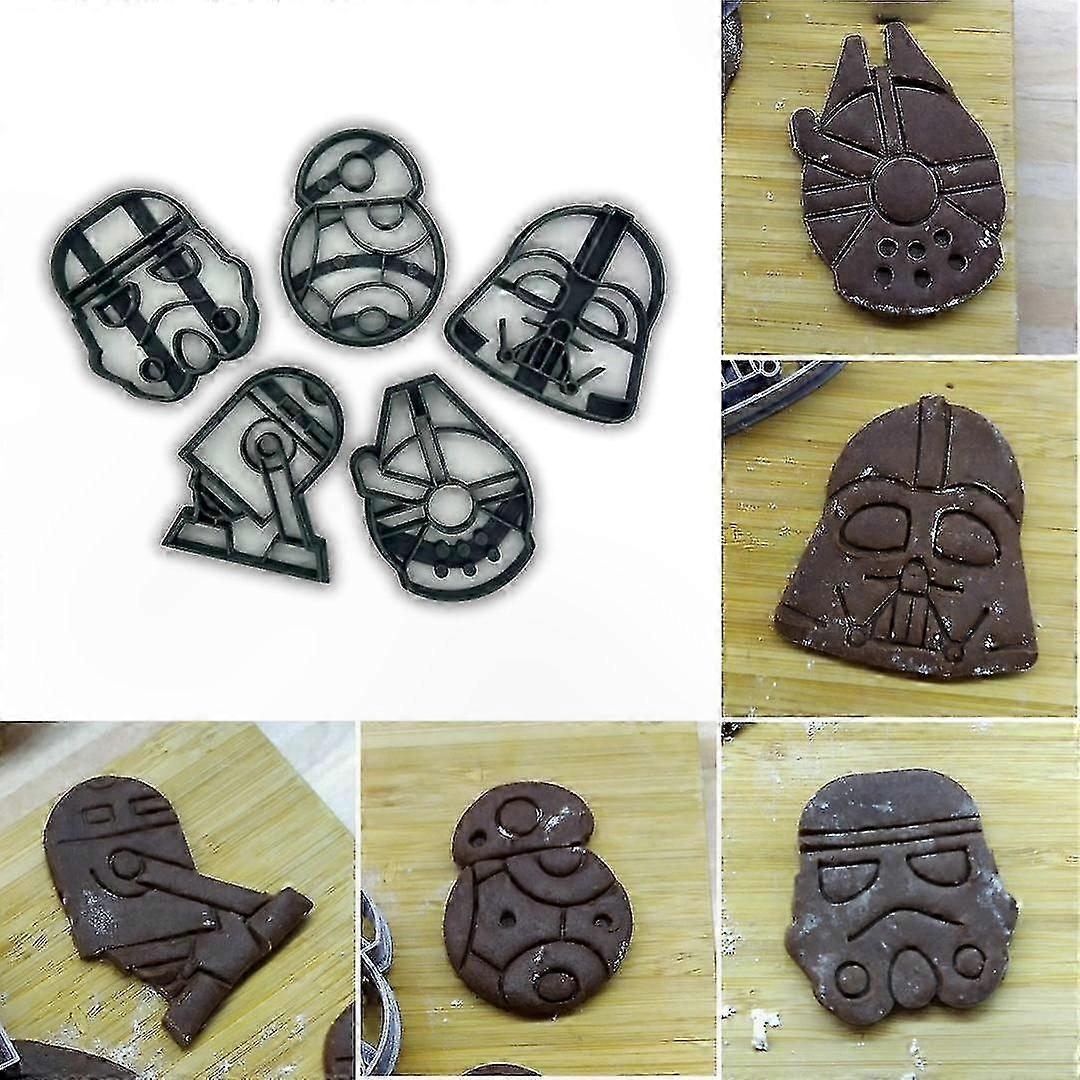 5-Piece Galactic Themed Baking Cookie Cutter Set for Cake Decorating