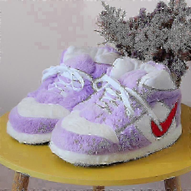 Plyšové pantofle podobné teniskám, kreativní balení, chlupatých teplých zimních vnitřních drag bot, bavlněných bot.