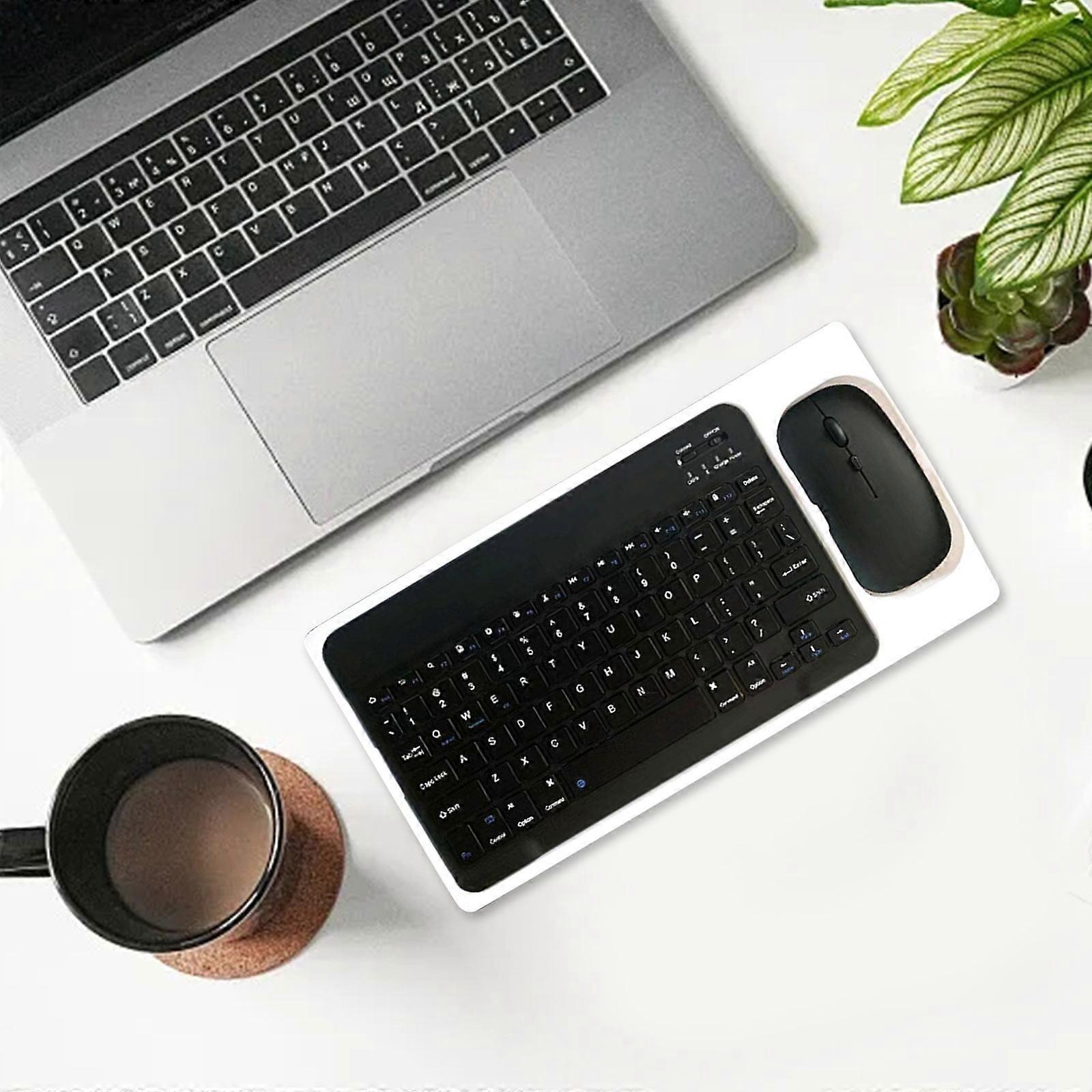 Wireless Bluetooth Keyboard & Mouse Kit - Magnetic Control, Rechargeable, Compact for Travel, Quiet Keys, Compatible with Mobile Devices & Tablets