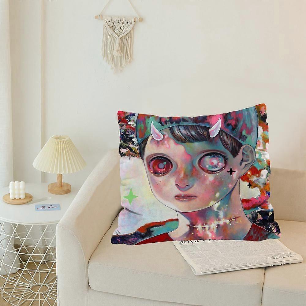 c292 Pudebetræk Pudebetræk Hikari Shimoda Illustration Dekorative puder til sofadekoration Soveværelse Hyunjin weq292