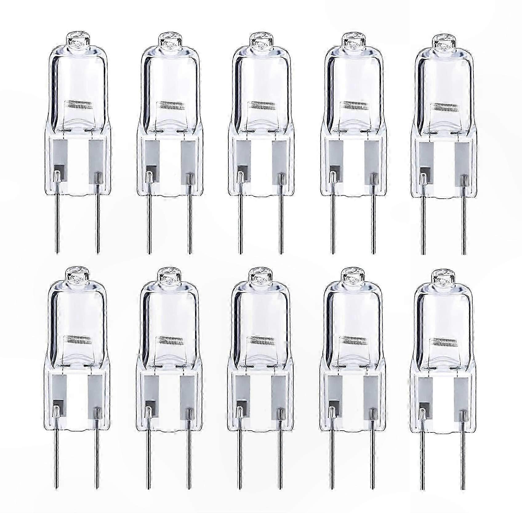 10-Pack Dimmable Halogen Bulbs 20W G6.35 Base 12V Warm White 2700K