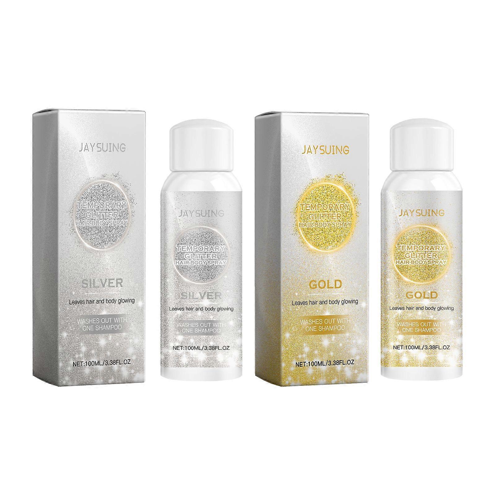 Jaysuing Gold And Silver Color Flash Spray Series Long Lasting Shiny Natural Three-Dimensional Body Highlight Shiny Spray