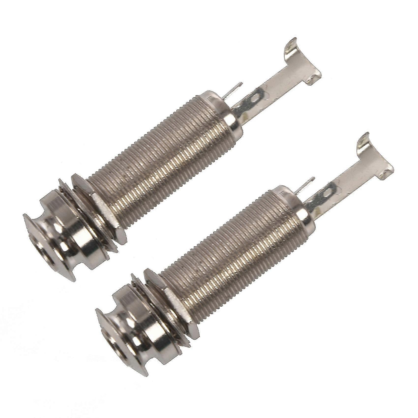 2x Mono Long Input Output Threaded Guitar Barrel Jack New 1/4 Inch (tangling)