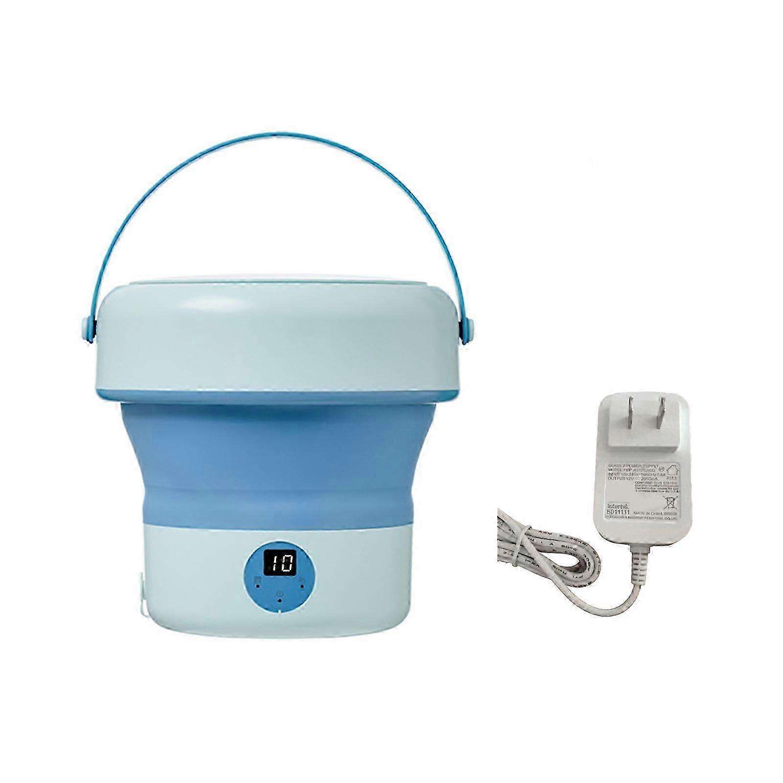 Portable Foldable Washing Machine 4.8L Capacity Quiet Washer Convenient Washer Efficient Washing Machine compatible Washing White Myi