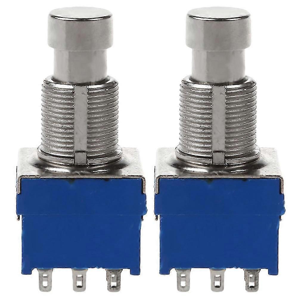 2st Gitarr Effekt Switchar 9-stifts 3Pdt Gitarr Effekter Pedal Box Stomp Fot Metall Switch Äkta Bypass