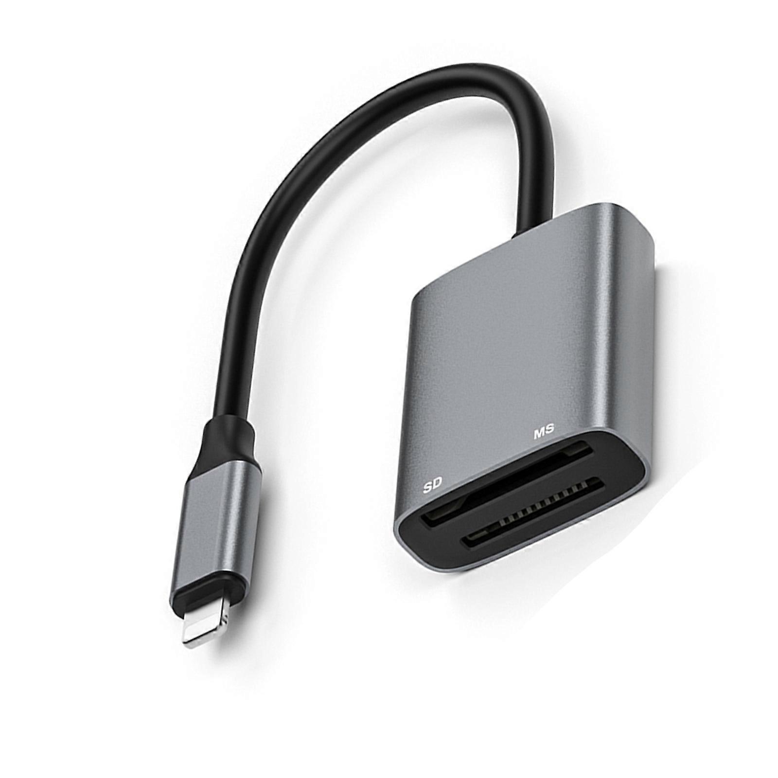 Aluminum Card Reader Memory Card Reader Adapter SD+MS Picture Card Camera Viewer for Phone/Tablet/Laptop/PC/Computer Multicolor