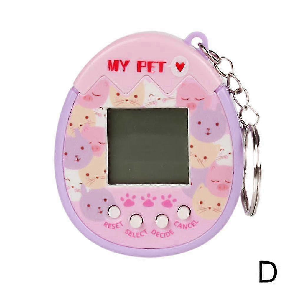 Cujmh Electronic Pet Machine Handheld Virtual Game Console with Mini Games and Keychain
