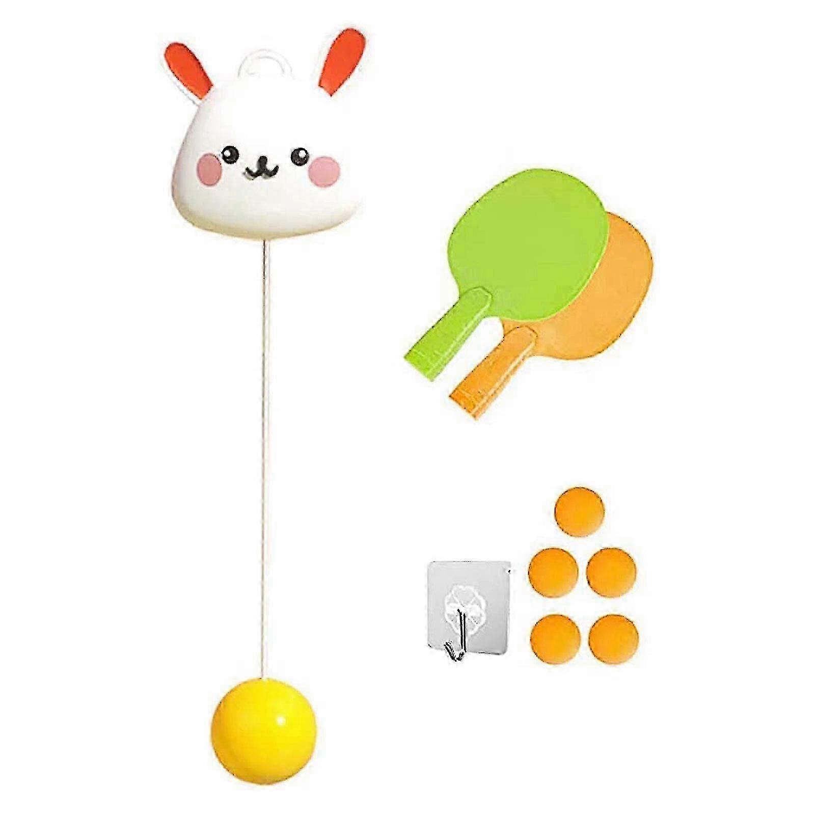 Portable Indoor Hanging Table Tennis Trainer with Racket and Ball Exerciser Game